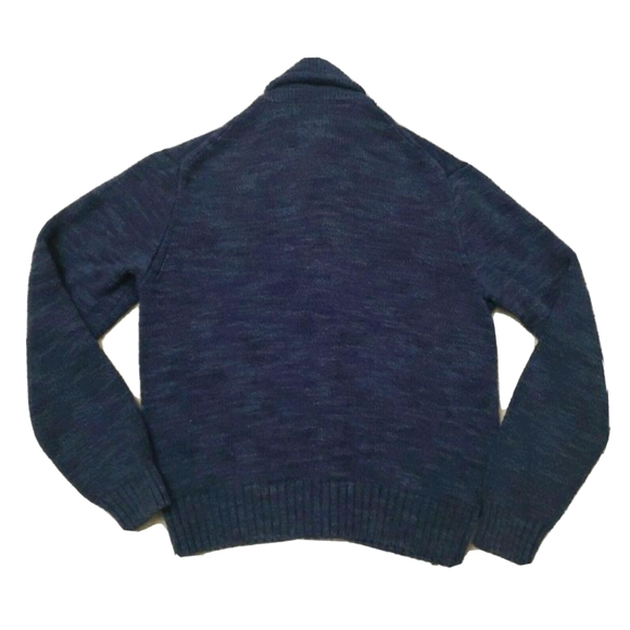 Polo Ralph Lauren Shawl Collar VTG Cardigan Men's Large Sweater Navy Blue Knit - Picture 3 of 9